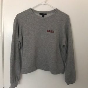 forever 21 babe crop sweater
